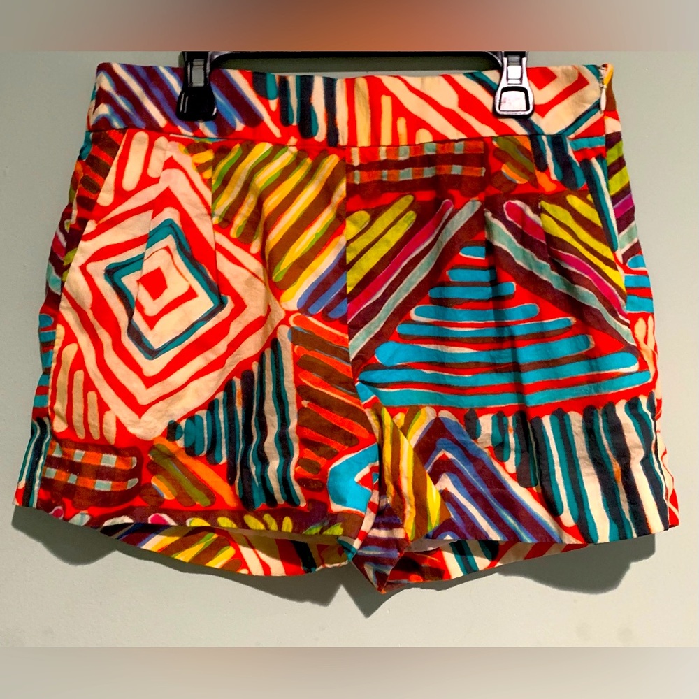 I.Crew Geo Brushstroke Multicolor Festival Shorts